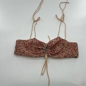 Princess Polly Floral Top Crop Sexy Cream and Pink Women’s Size 4 Sexy